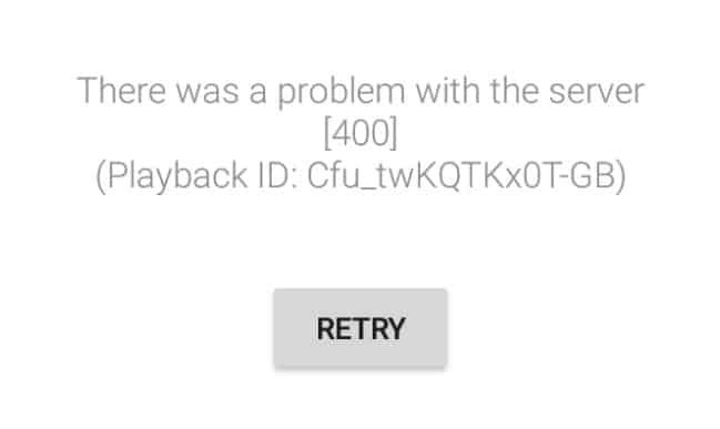 Youtube Problem With Server 400 There Was A Problem With The Server
