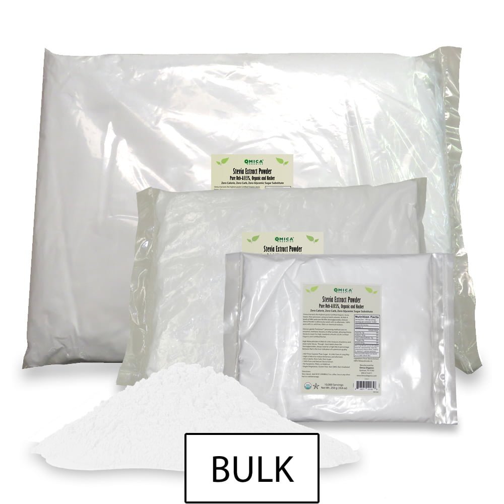 Stevia Extract Powder 85 RebA, Organic, Kosher (250 g, 1 k) bulk