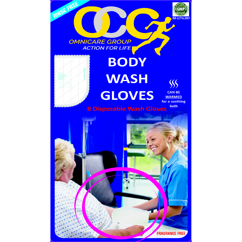 OCG Body Wash Gloves, OCI0240, Unscented, PK/10. OmniCare Group