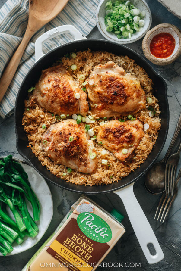 OnePan Chinese Chicken and Rice Omnivore's Cookbook
