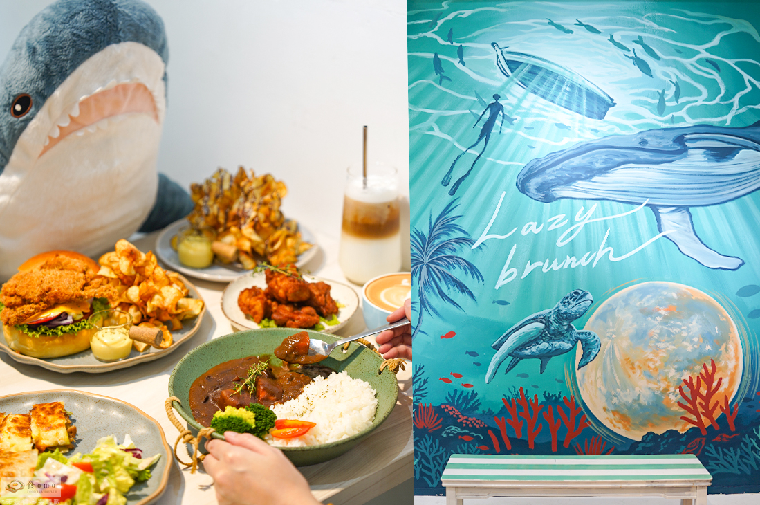 【新北板橋早午餐】藍海子 Lazy Brunch || 捷運江子翠站＂高CP值 美味蟹堡早午餐拼盤＂啾吸唐揚雞咖哩飯必點！