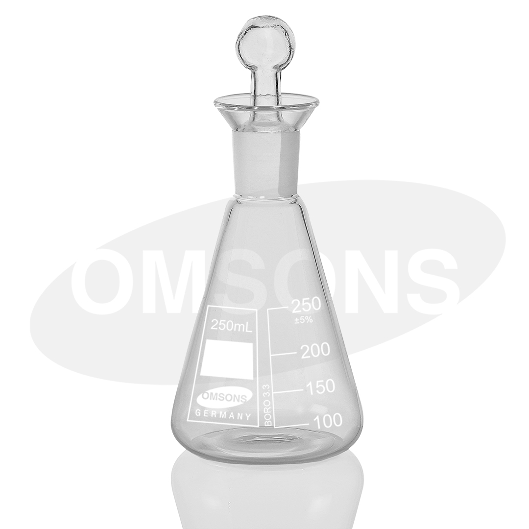 Flask Iodine with Funnel Shaped Cup and Stopper - Omsons Labs