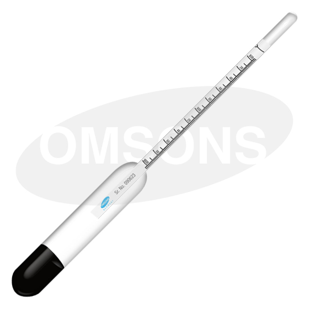Brix (°Bx) Glass Hydrometer with NABL Certificate Omsons Labs