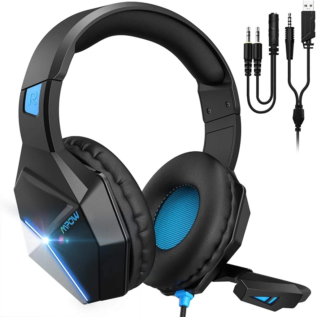 Spēļu austiņas PS5, PS4, PC, Xbox One, Mpow EG10, BH414 zils - omvi.store