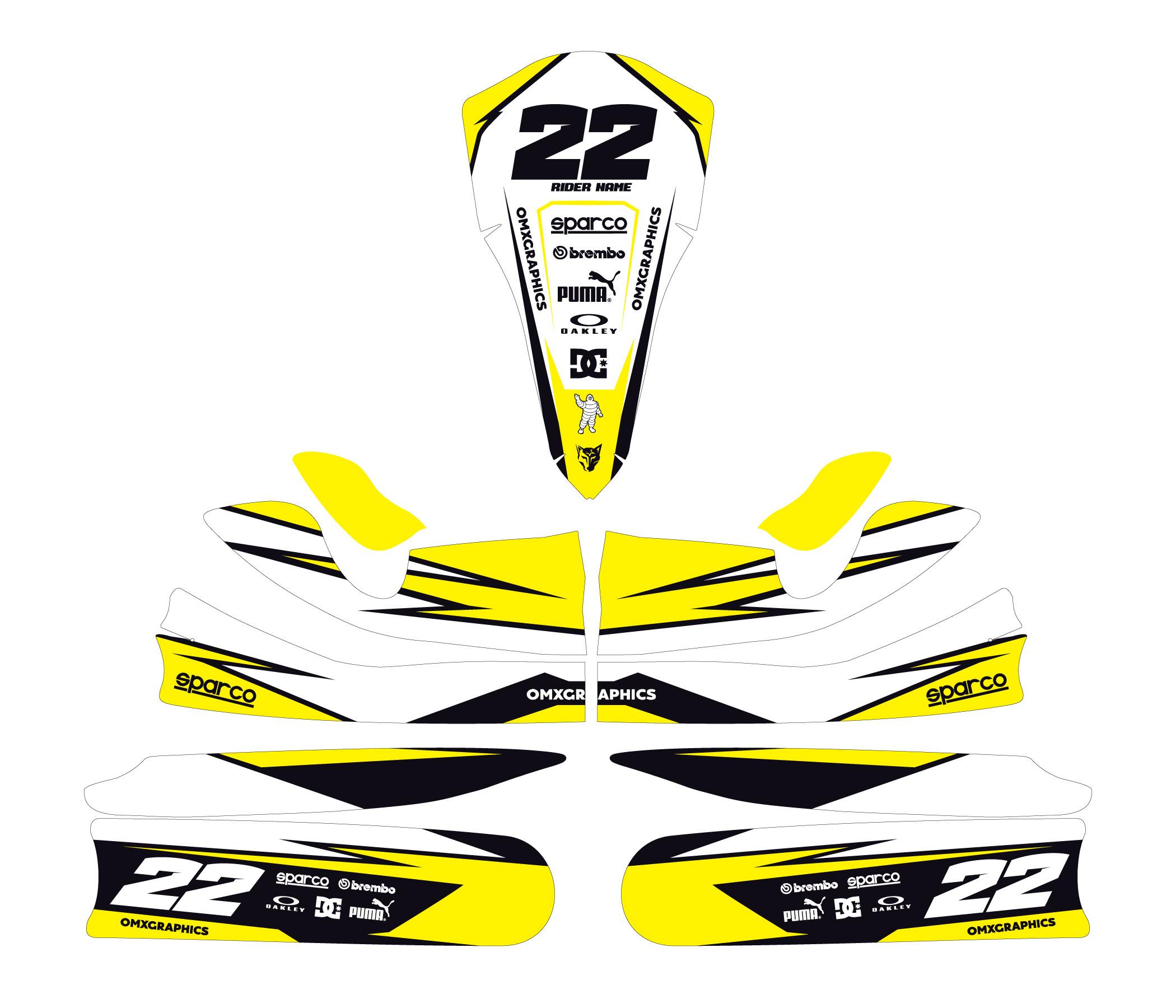 Top Kart Graphics Kit 'Blade' Fully Customisable Free Delivery
