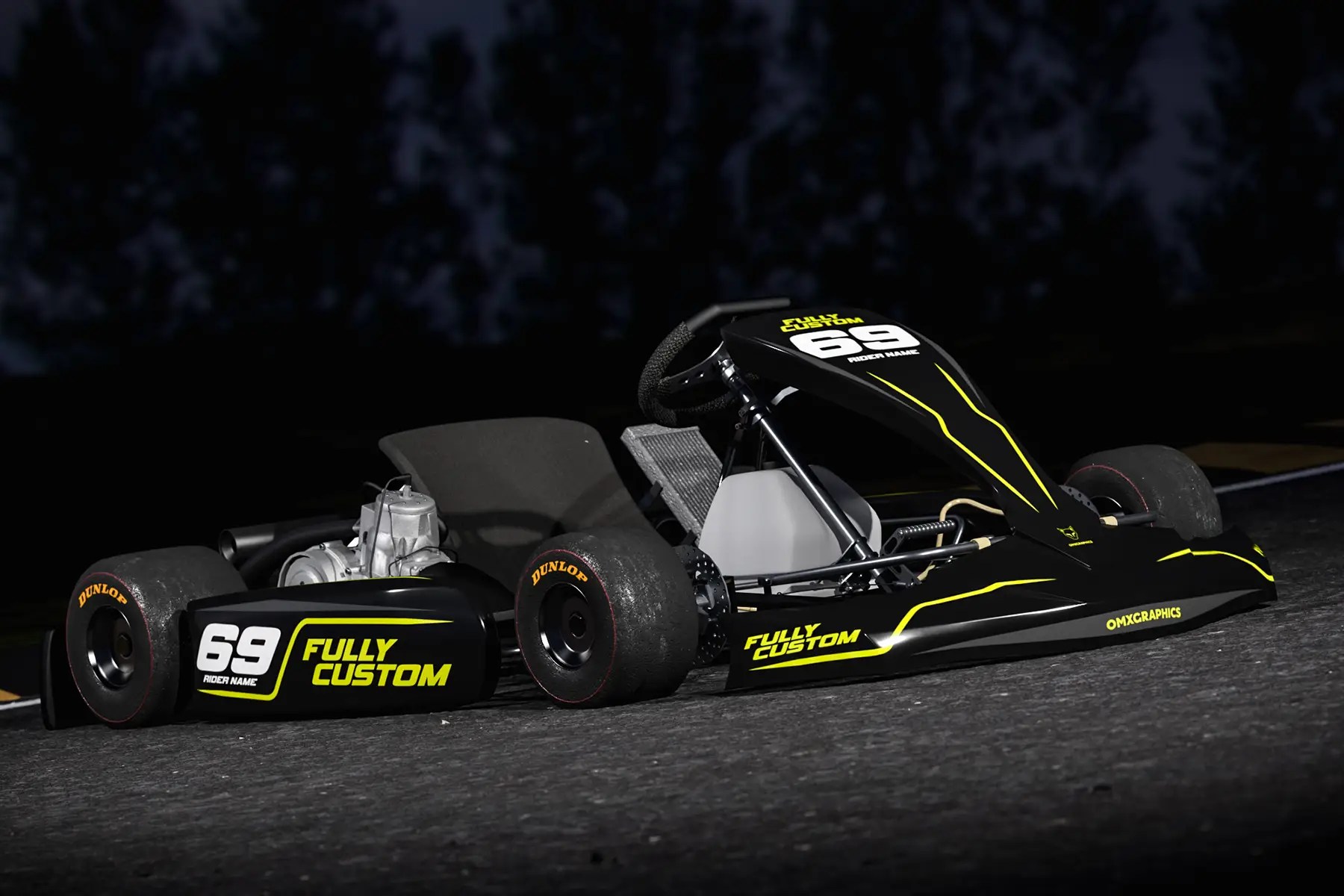 Fully Custom Go Kart Graphics Kit by OMX Graphics Ltd.