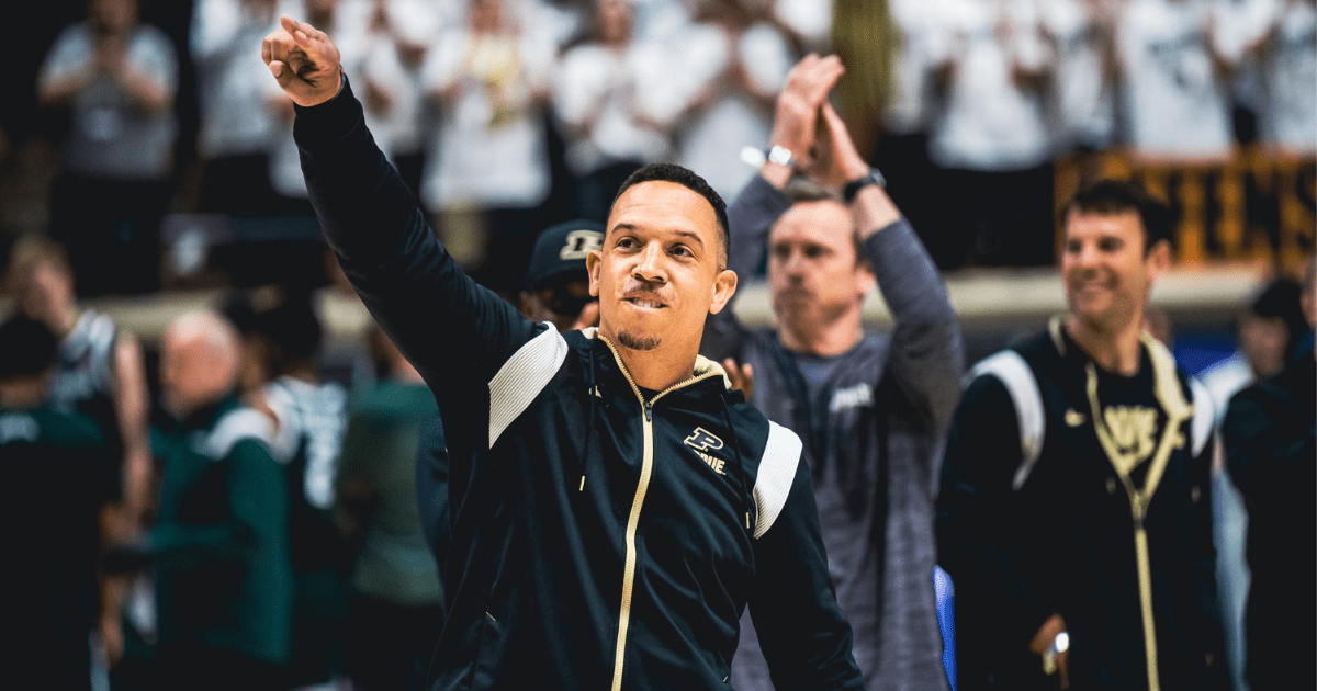 Purdue football coach Ryan Walters, assistants address the National