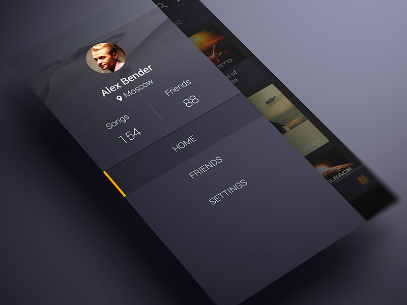 25+ Mobile Navigation Menu UI Design Inspiration OnAirCode