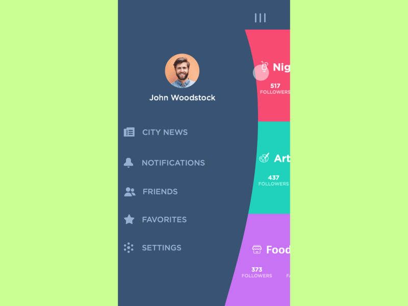 25+ Mobile Navigation Menu UI Design Inspiration OnAirCode