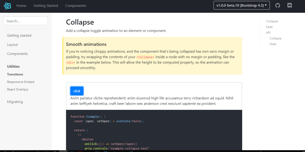 React Collapse Component Examples OnAirCode