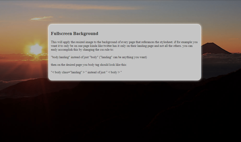12+ HTML CSS Background Image Full Screen Examples OnAirCode
