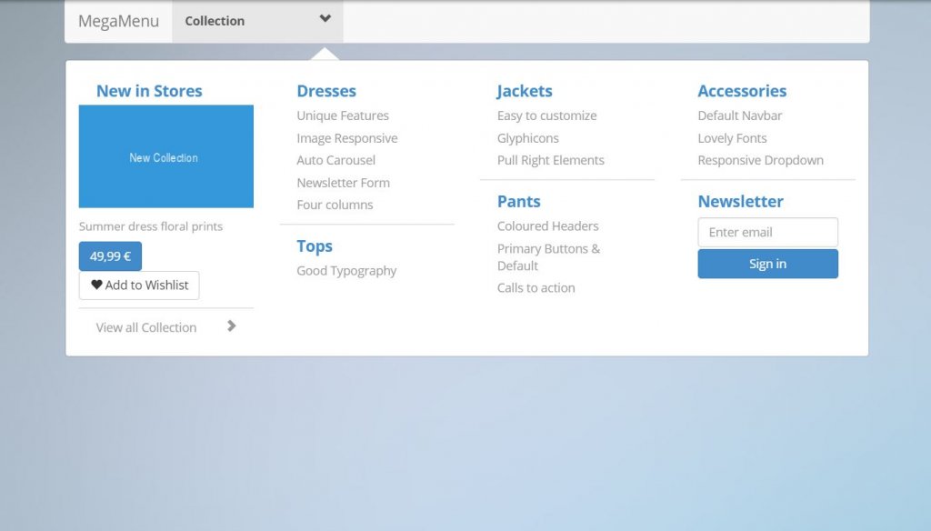 13+ Mega Menu CSS Examples Snippet OnAirCode