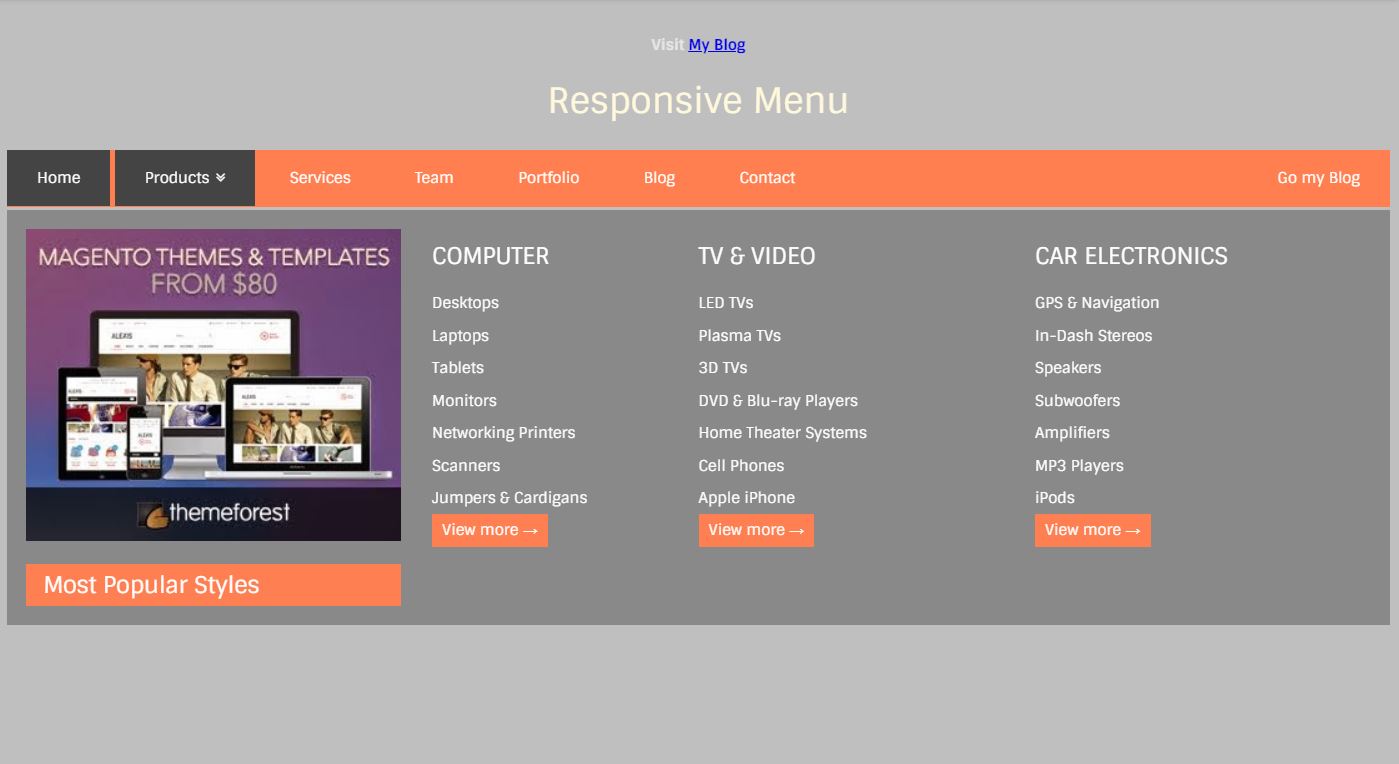 13+ Mega Menu CSS Examples Snippet OnAirCode