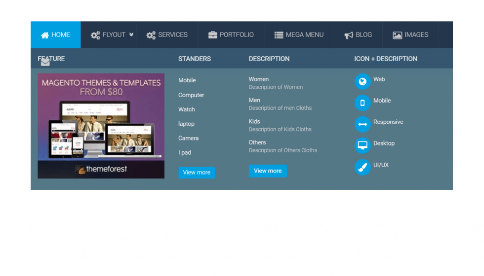 20+ Bootstrap Horizontal Menu Design Examples OnAirCode