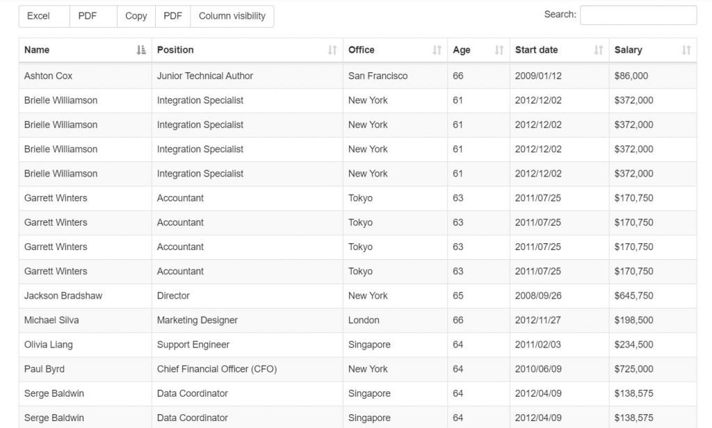18+ Bootstrap Datatable Awesome Examples OnAirCode