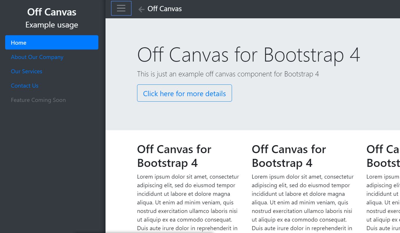 20+ Bootstrap Off Canvas Menu Design Examples OnAirCode