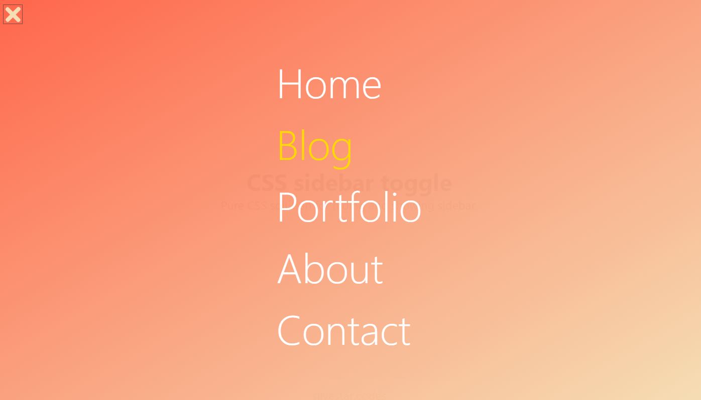 CSS Sidebar Toggle 