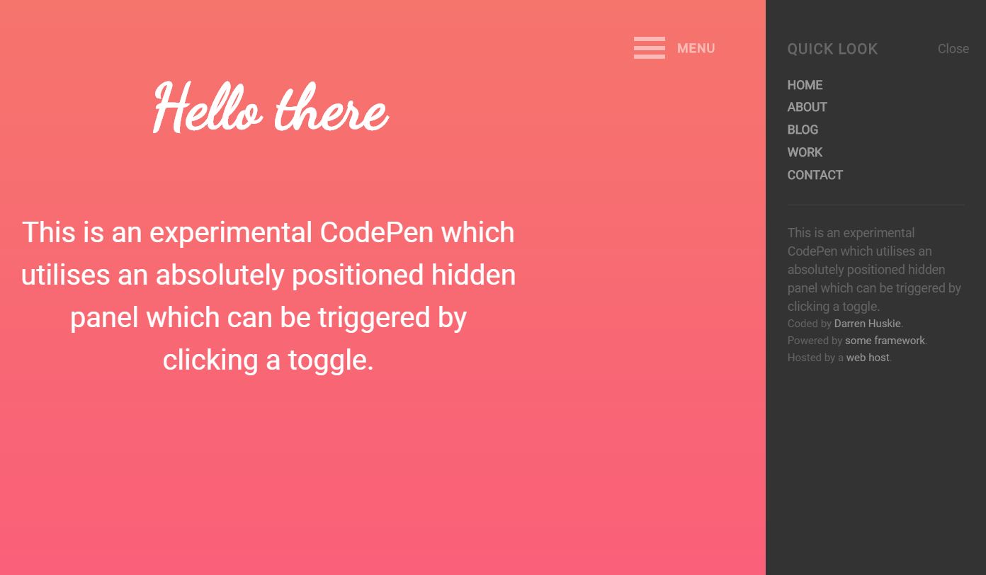 CSS3 Side Panel Menu