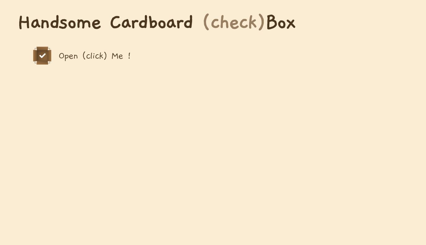 JavaScript/JS Cardboard Checkbox Example