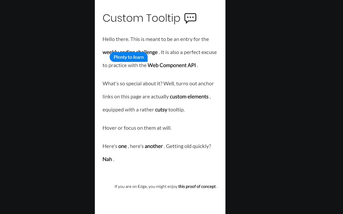 JavaScript JS Custom tooltip snippet example