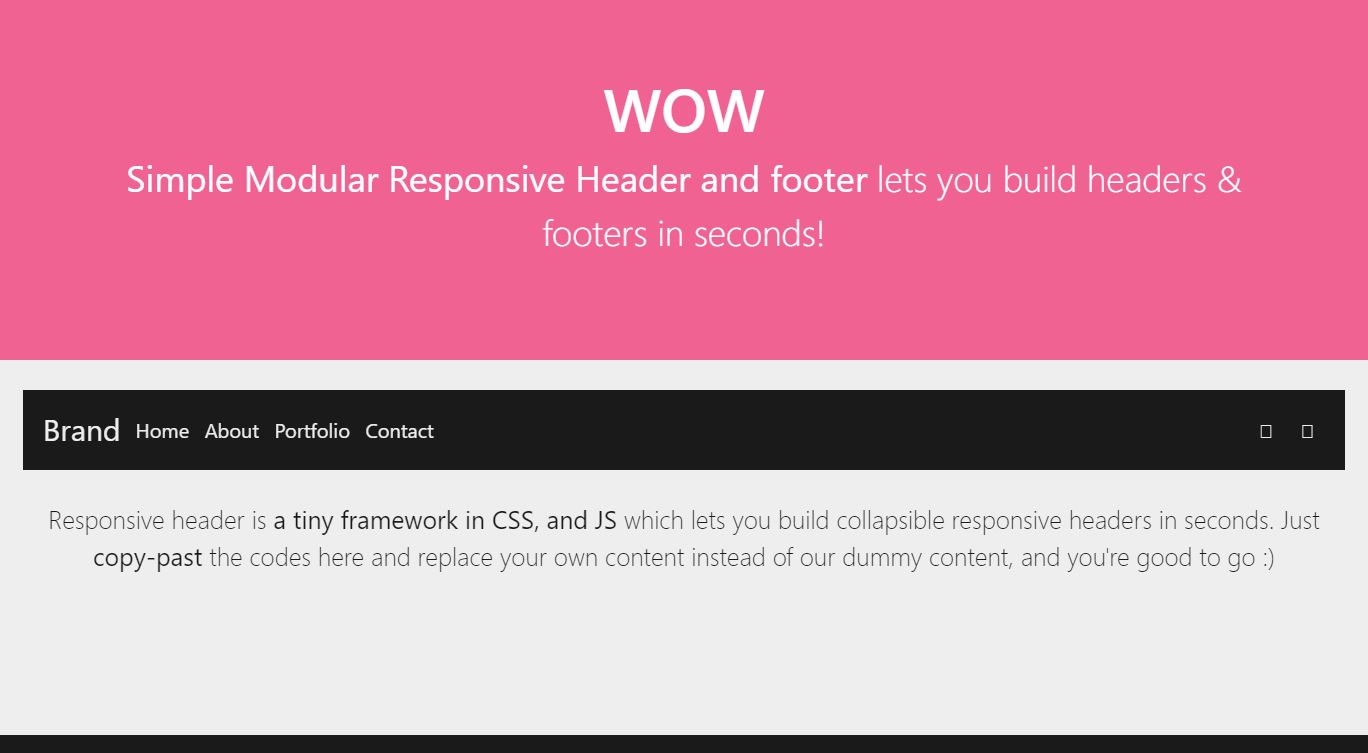 Light Modular Responsive Header andFooter