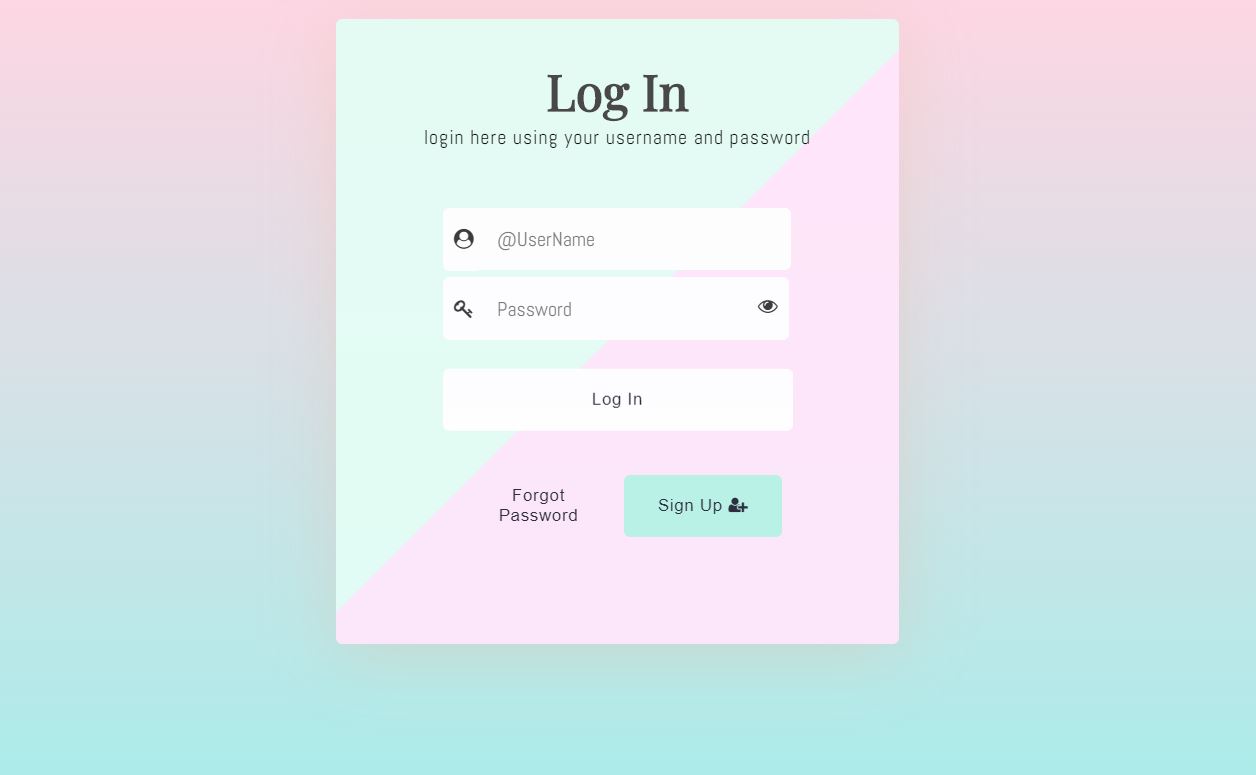 Web Log In Form