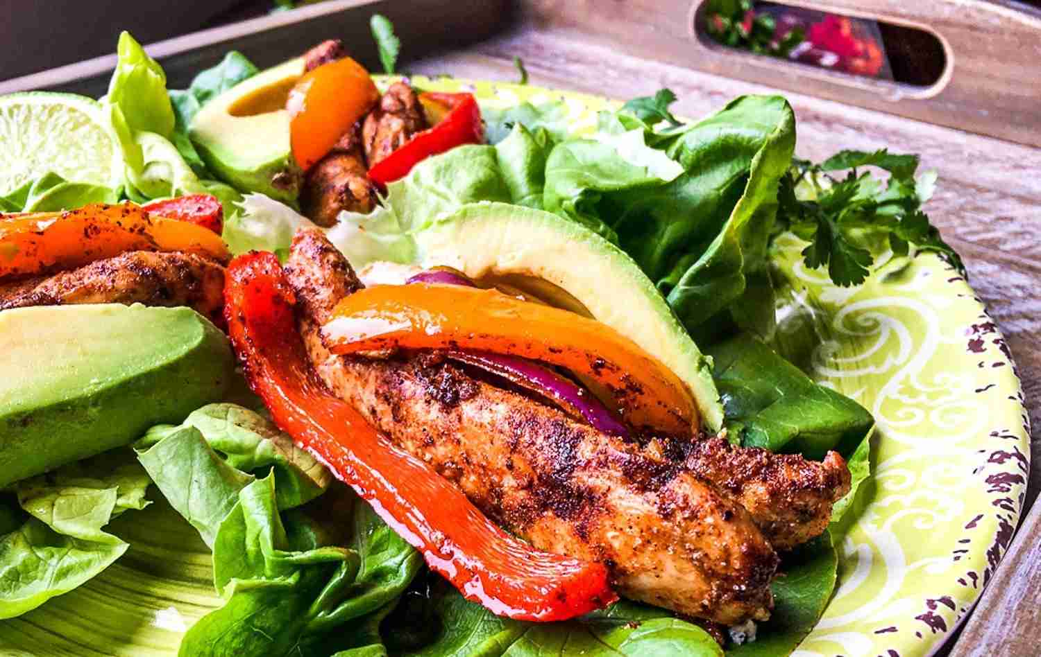 Sheet Pan Chicken Fajita Lettuce Wraps On and Off Keto