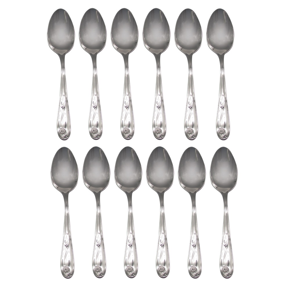 Lenox Poppies on Blue 18/8 Stainless Steel Teaspoon (Set of Twelve) eBay