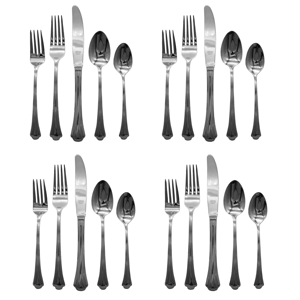 Gorham NOUVEAU 18/8 Stainless Steel 20pc. Flatware Set (Service for