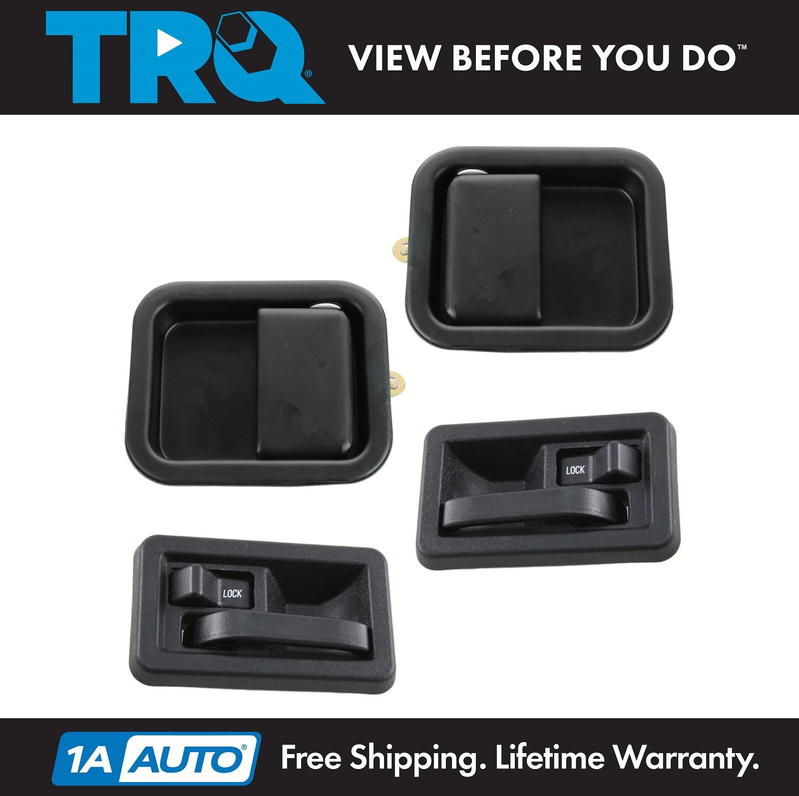 Door Handle Black Inside & Outside Kit Set of 4 for 9704 Jeep Wrangler NEW eBay