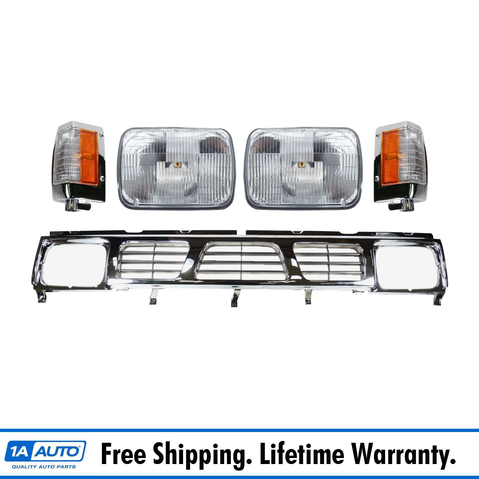 5pc Lighting Kit Headlights Grille Corner Lights for Nissan D21