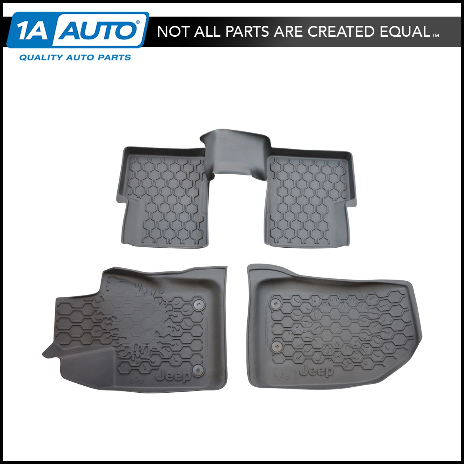 OEM Molded Rubber Slush Floor Mats Front & Rear LH RH Set of 3 for Jeep