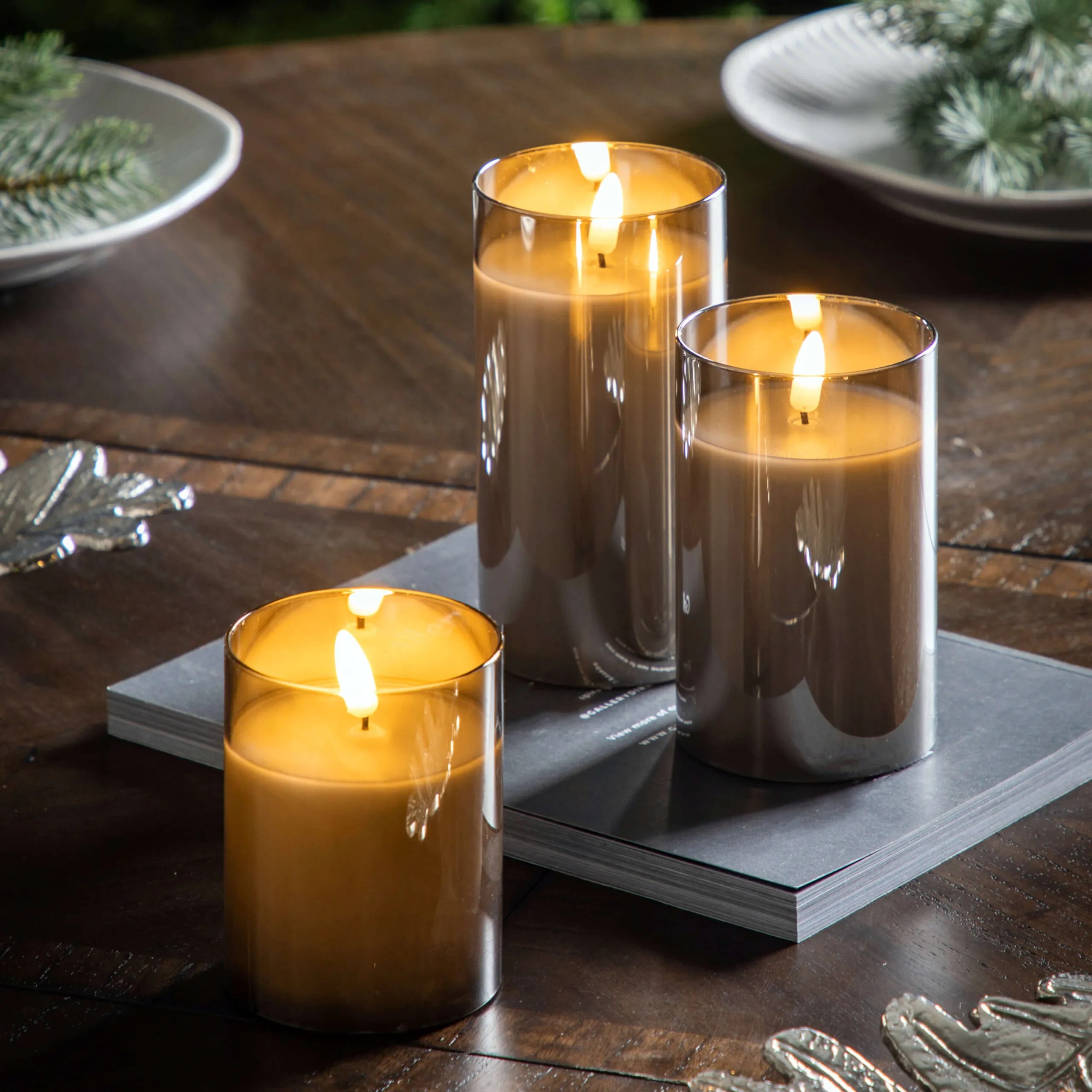 Lumineo Amber LED Wax Candles (Set of 3) One and Every