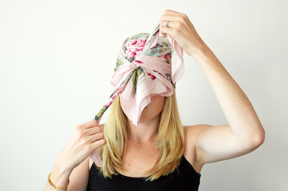 turban style head scarf tutorial One Brass Fox