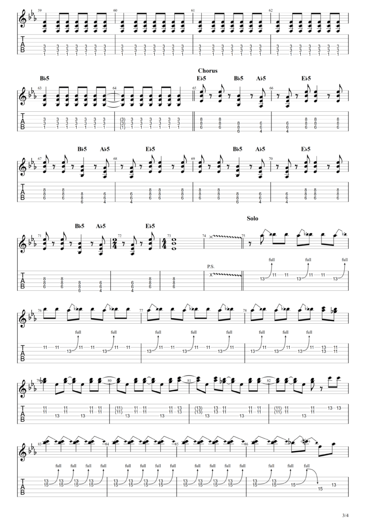 ピストルズ「Substitute」ギターコード&Tab譜 Guitar Jam