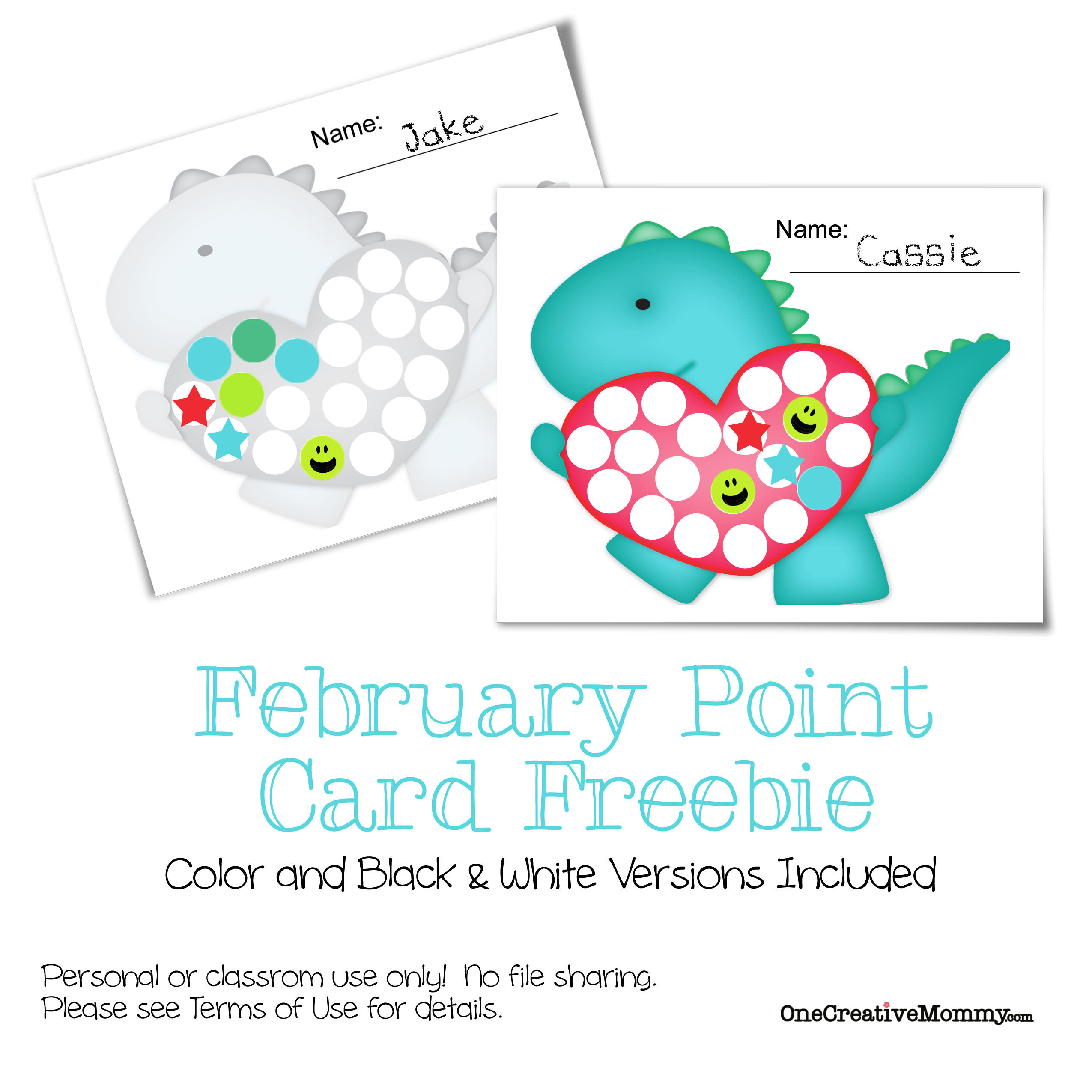 February Motivational Point Card Freebie