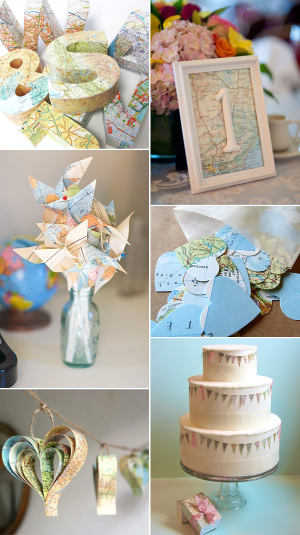 Destination Wedding Ideas Map Themed Wedding Decor