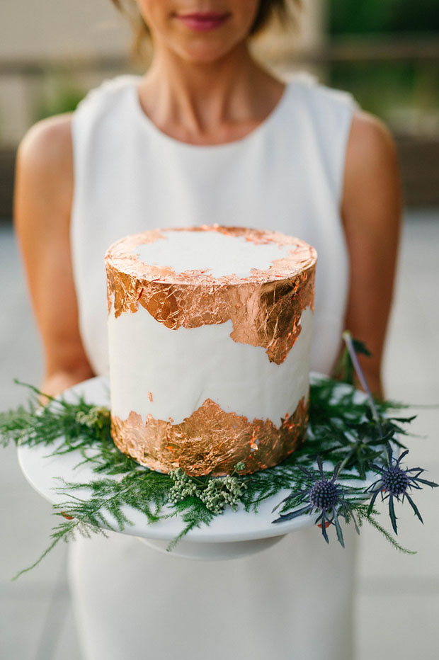 Shimmer Chic! 19 Copper and Rose Gold Wedding Cakes