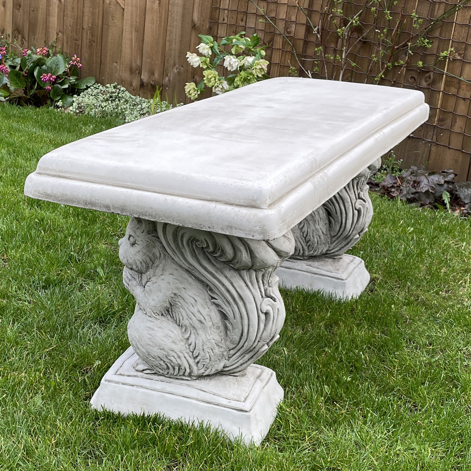 Straight Stone Garden Bench Onefold Ltd