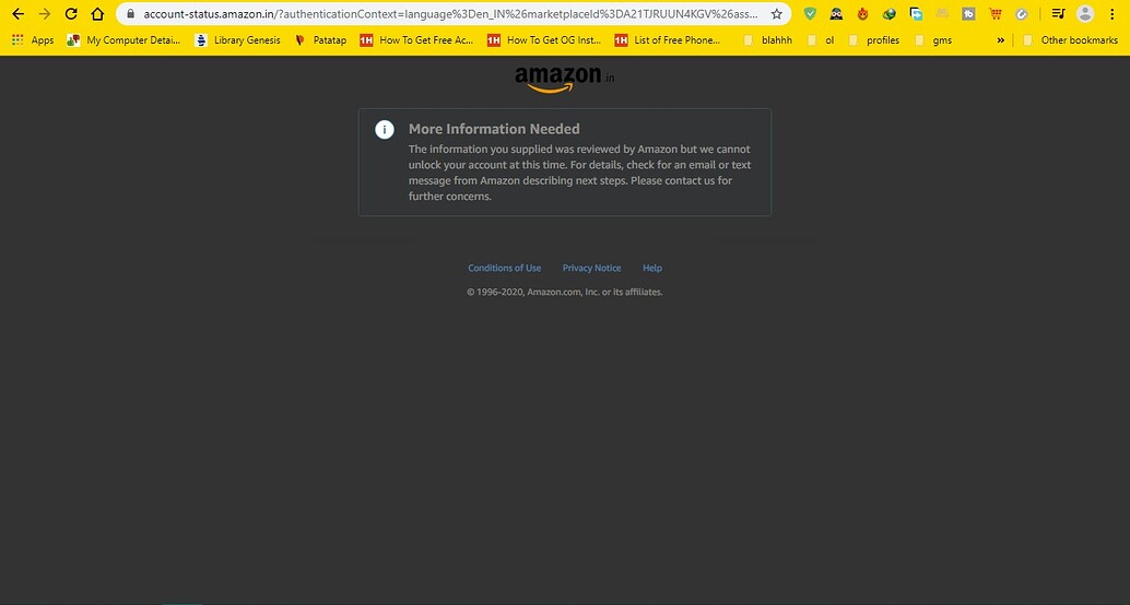 [SOLVED] My amazon account is locked Discussion & Solutions OneHack