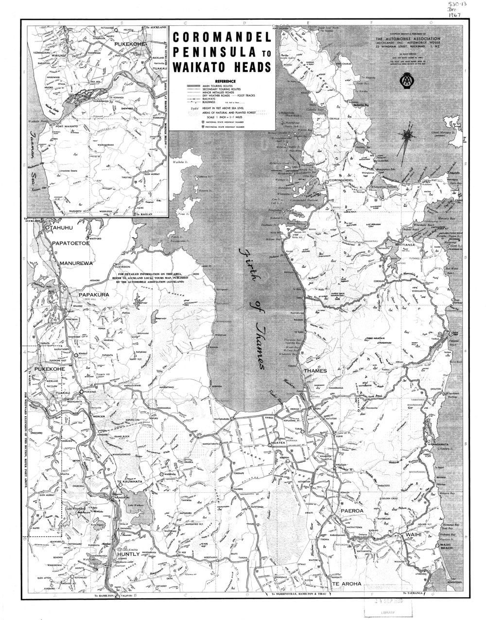 Coromandel Peninsula to Waikato Heads road map University of Waikato