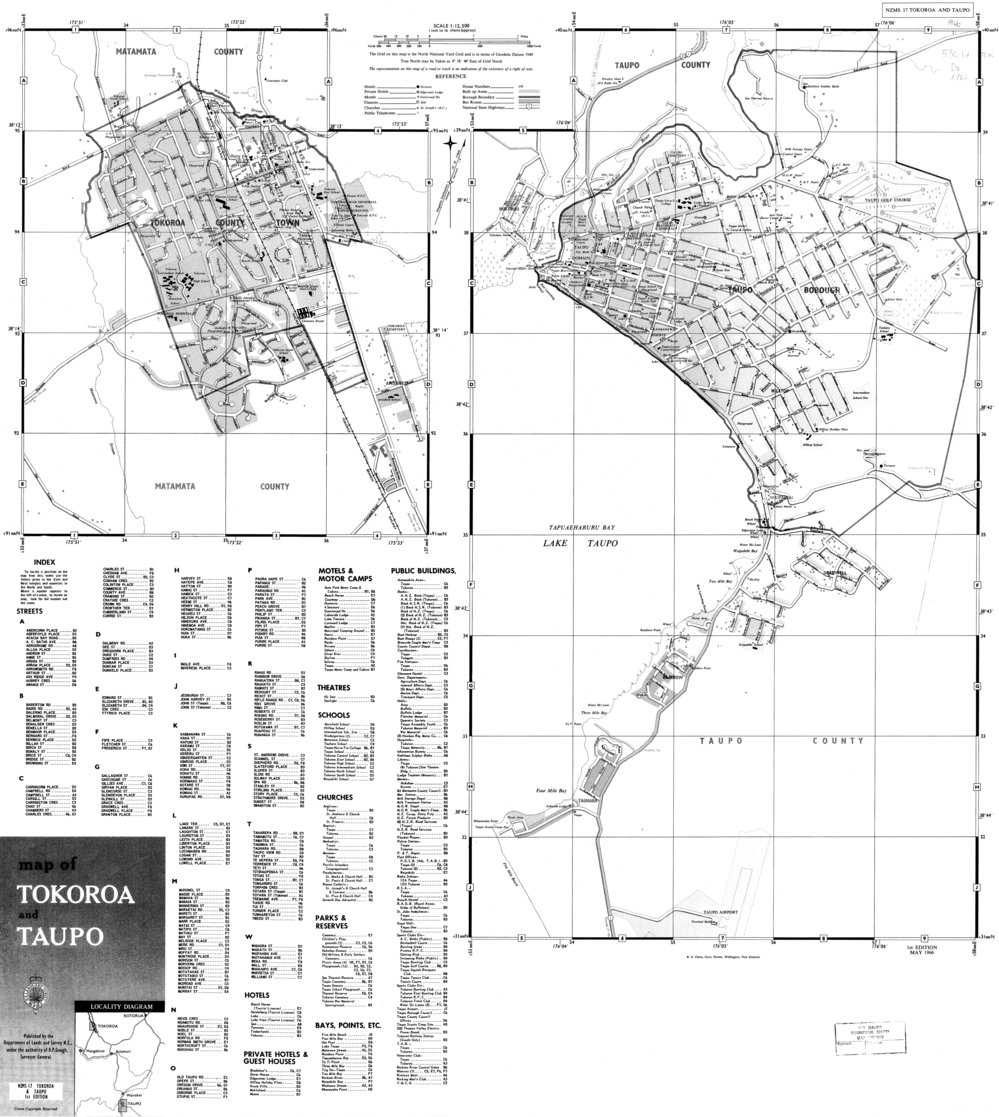 Tokoroa and Taupo street map. University of Waikato