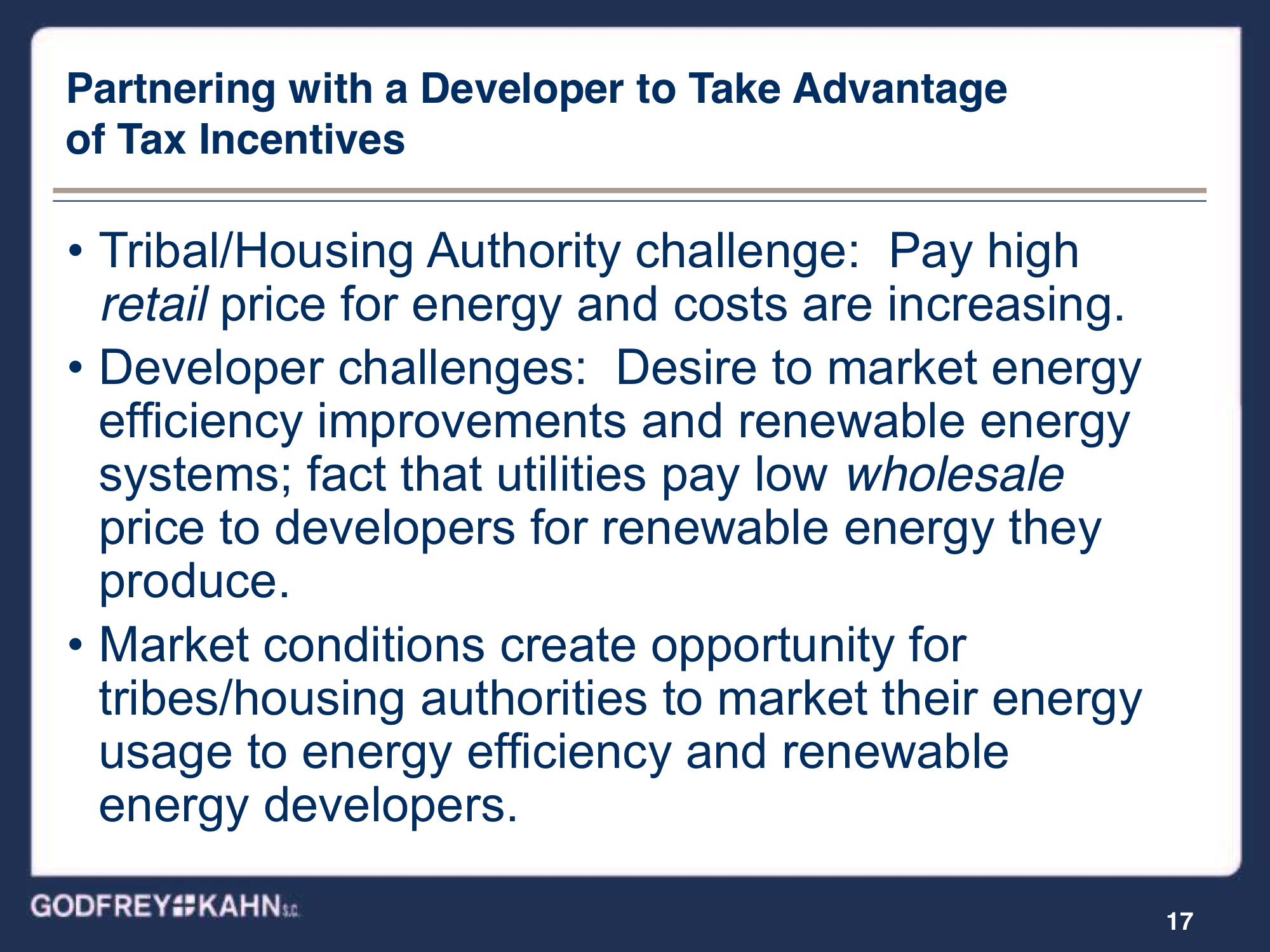 06/11/13 Godfrey & Kahn SC ‘Financing Green Energy’ Slideshow at NAFOA Energy Summit Oneida Eye
