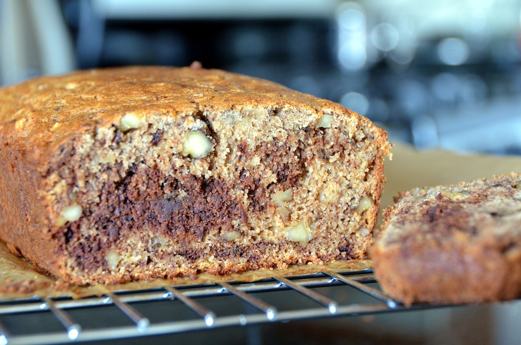 Glutenfree, Dairyfree Chocolate Marbled Banana Nut Bread One Is Hungry