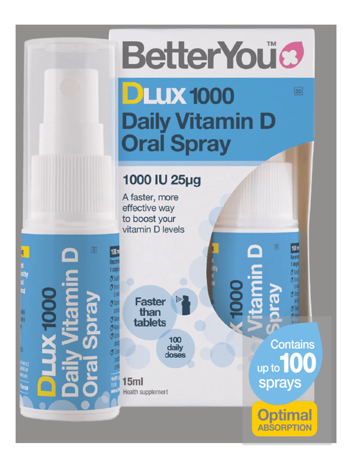 BETTER YOU D1000 Vitamin D Oral Spray 15ml onelifehealth