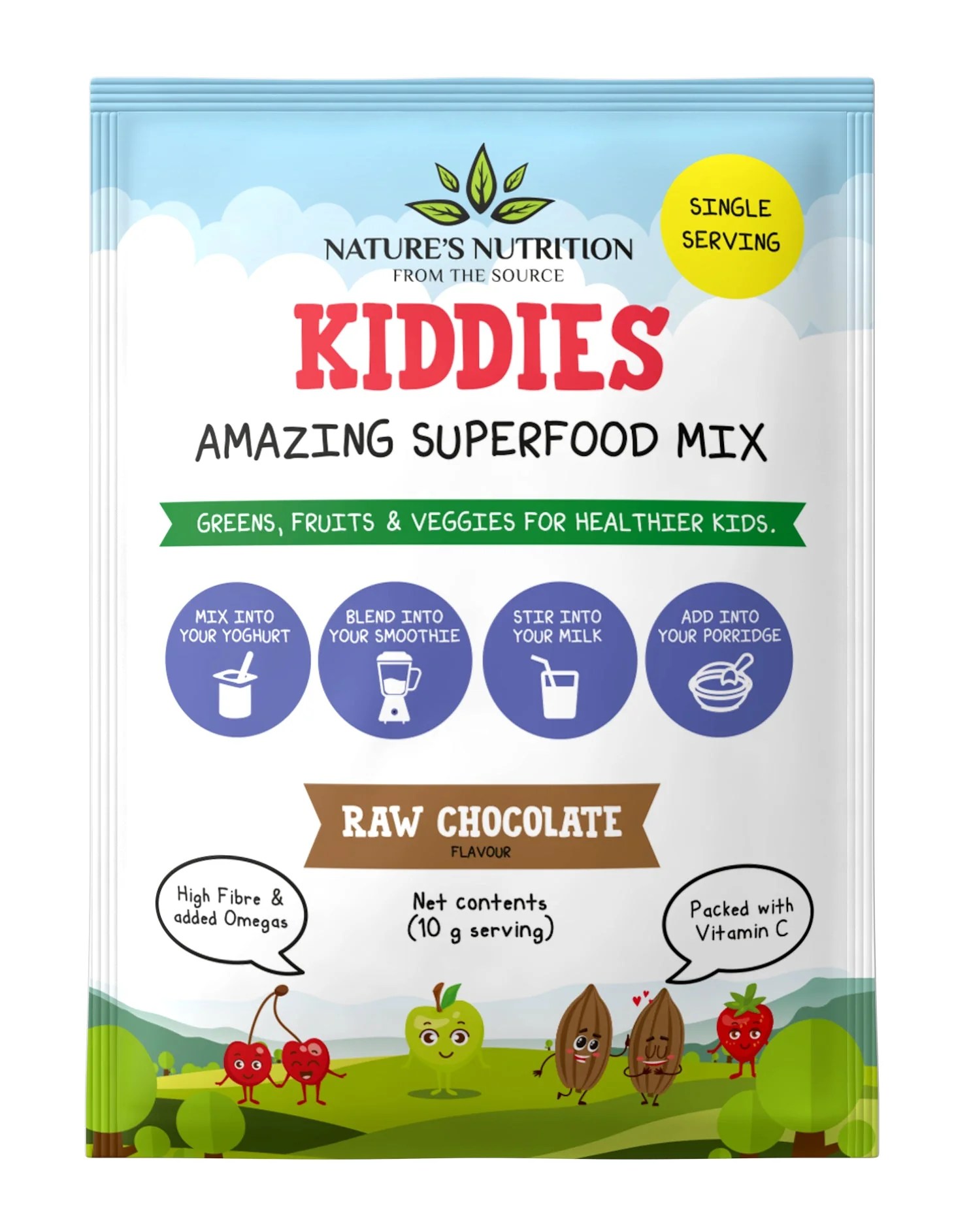 NATURE'S NUTRITION Kiddies Superfoods Drink Mix Raw Chocolate Sachet