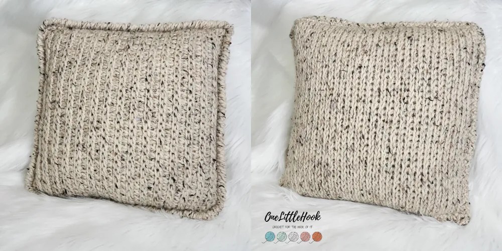 Tunisian Crochet Pillow Cover FREE Pattern • One Little Hook