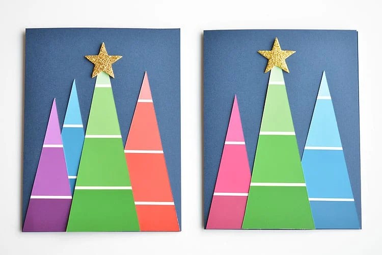 Paint Chip Christmas Cards Paint Swatch Christmas Trees