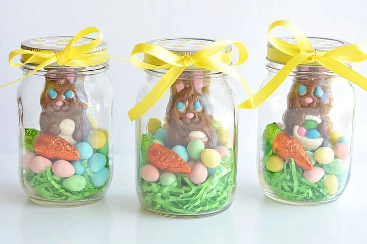 Mason Jar Easter Gifts Chocolate Bunny Mason Jars