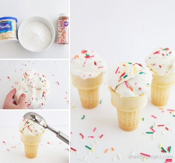 Ice Cream Play Dough One Little Project